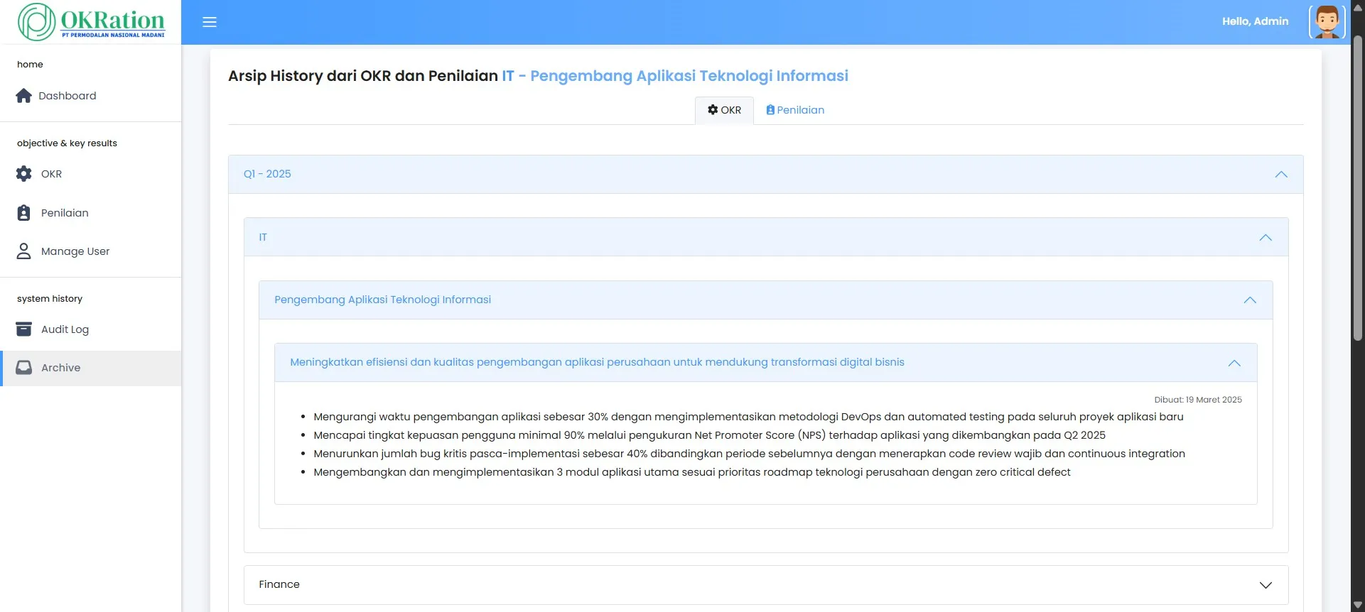 Manage OKR